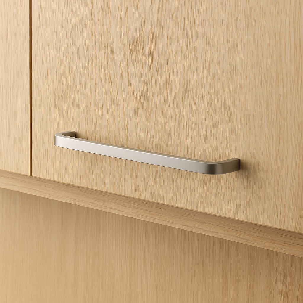 Mid Century Nickel Slim Bar Cabinet Pull