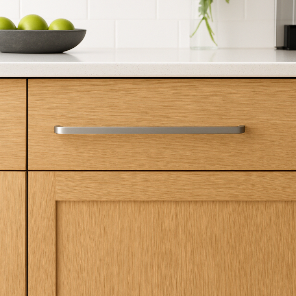 Mid Century Nickel Slim Bar Cabinet Pull