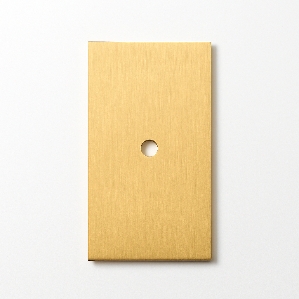 3" x 1.5" Brushed Brass Knob Backplate - Modern