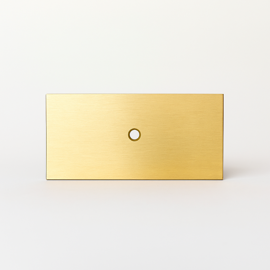 3" x 1.5" Brushed Brass Knob Backplate - Modern