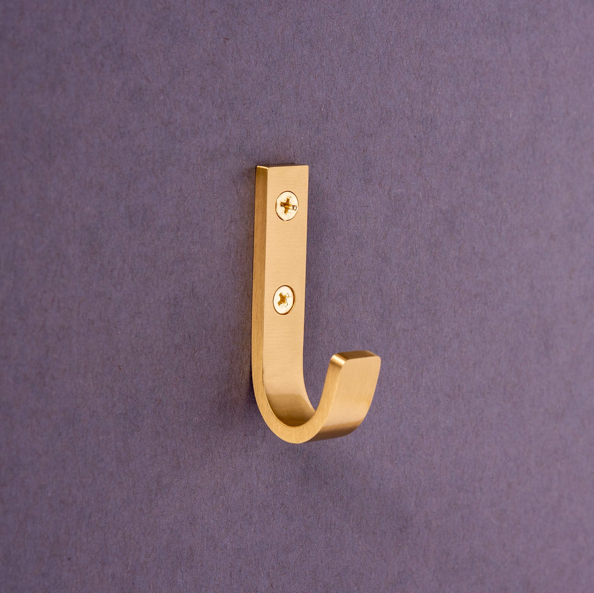 J Solid Brass Wall Towel Hook - Modern