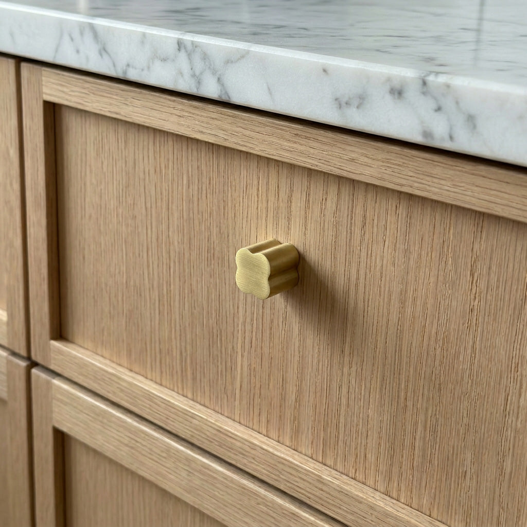 Clover Modern Brass Cabinet Knob