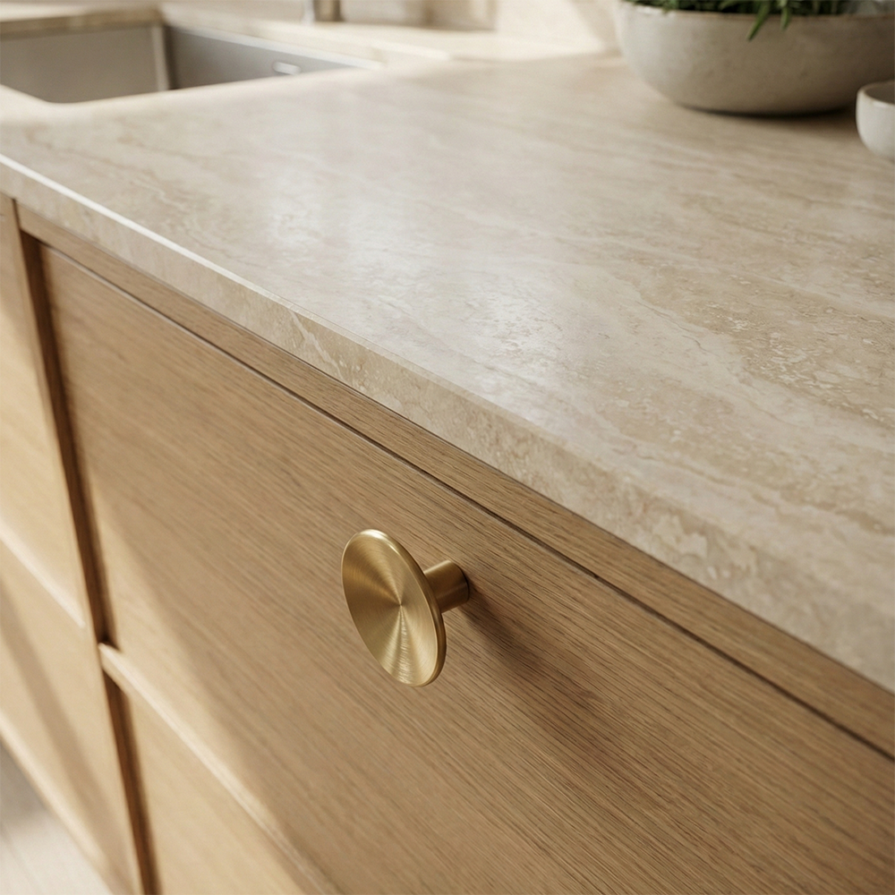 Dish Brass Mid-Century Modern Cabinet Knob