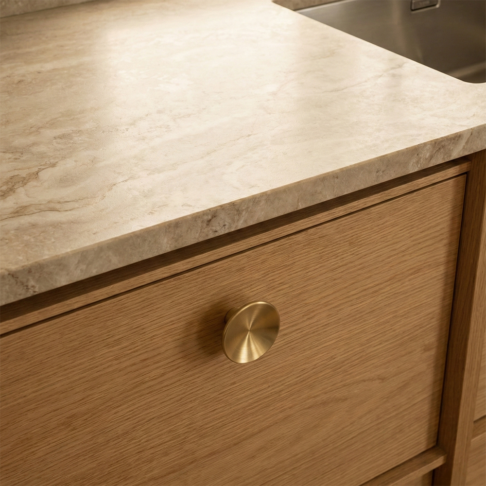 Dish Brass Mid-Century Modern Cabinet Knob