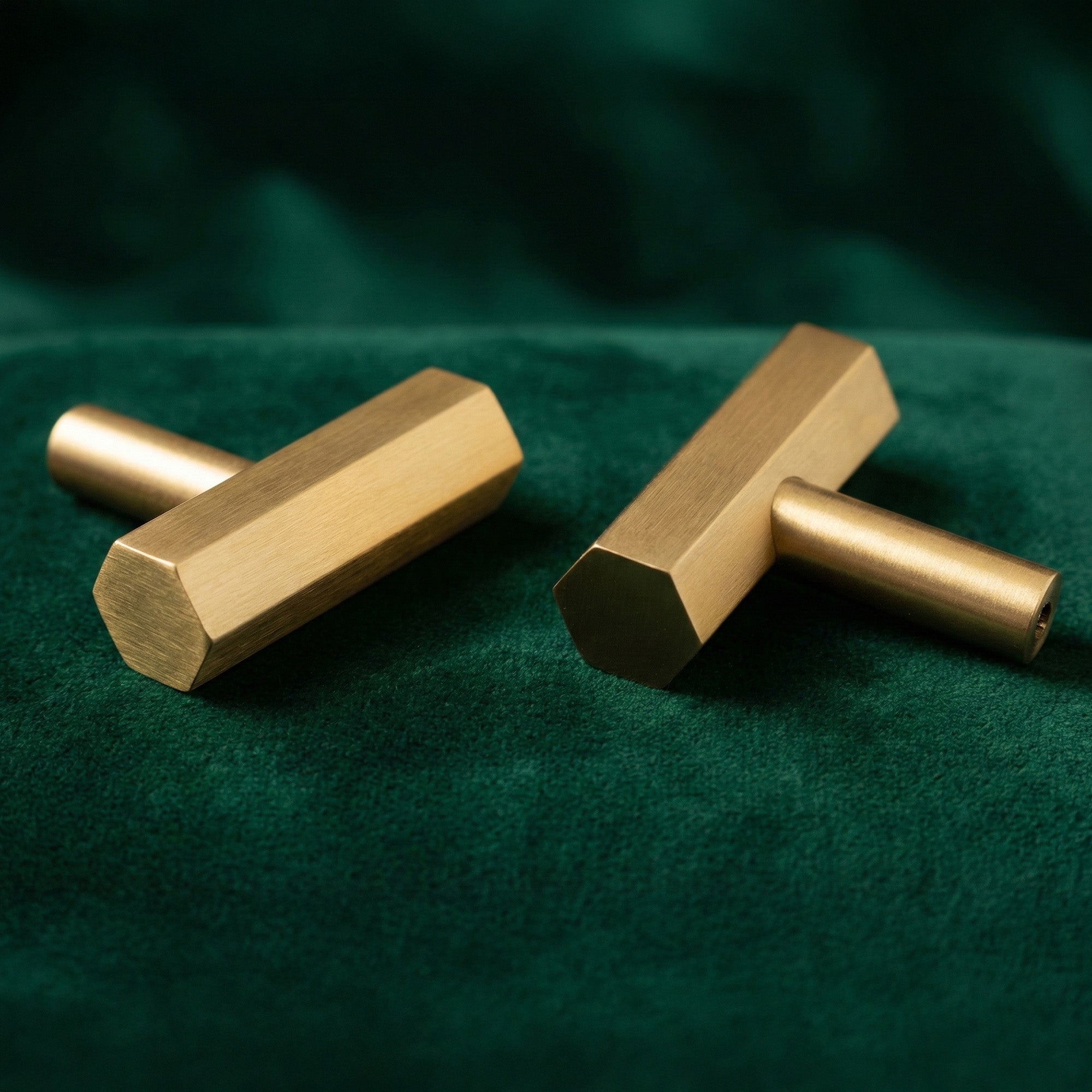 Hex Brass T Knob for Cabinet Doors and Drawers