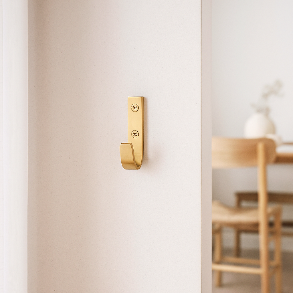 J Solid Brass Wall Towel Hook - Modern