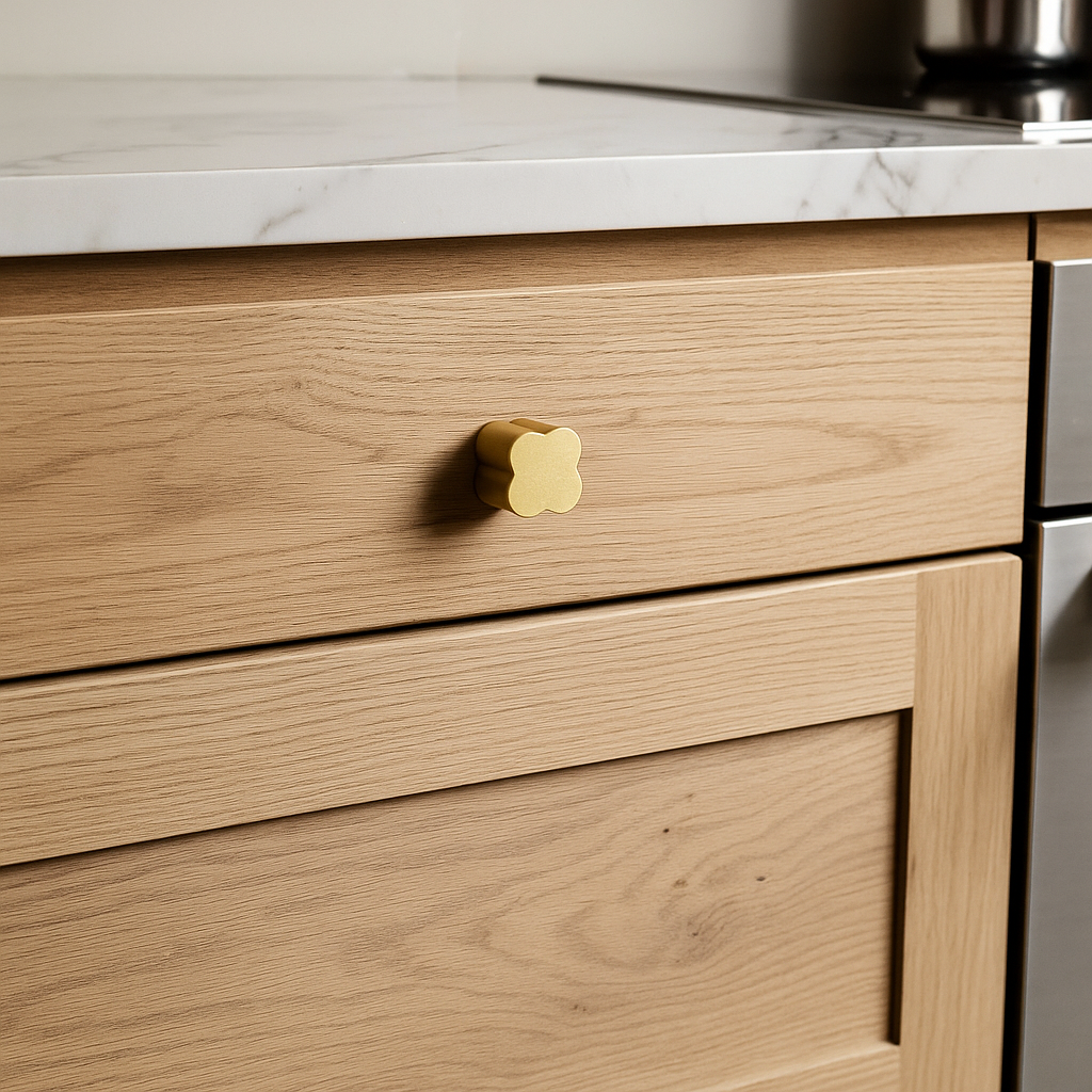 Clover Modern Brass Cabinet Knob