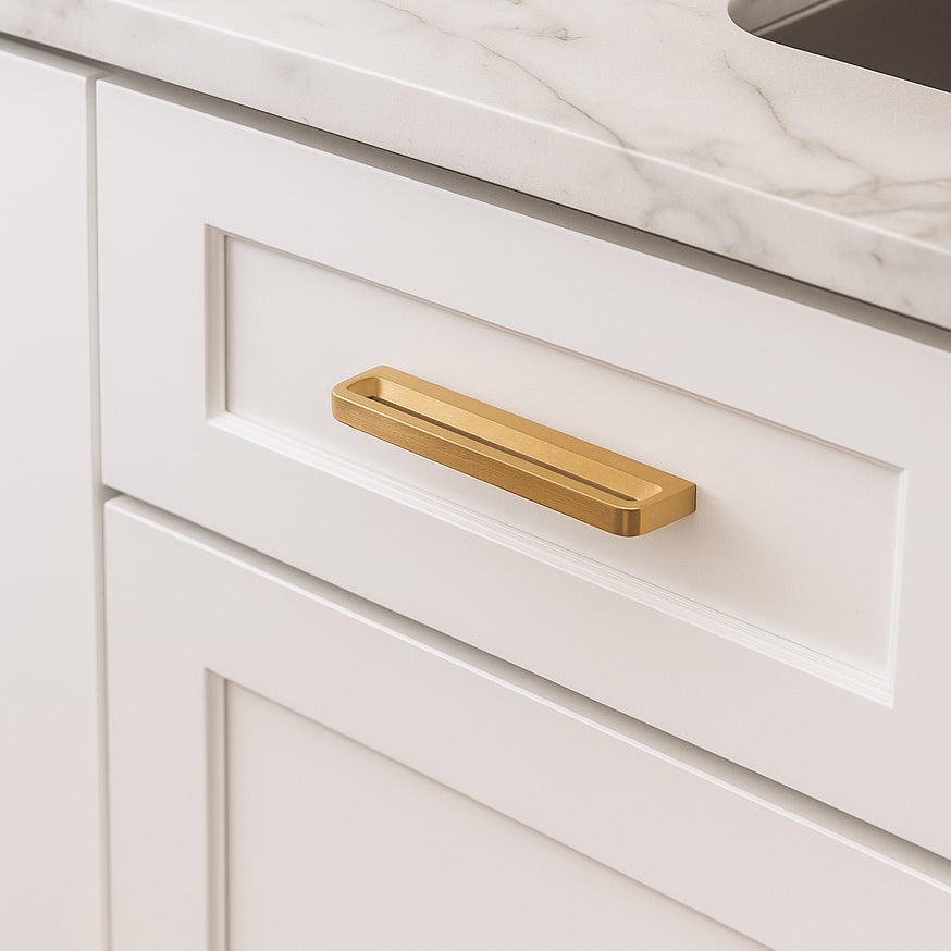 Pinch Pull - Solid Brass Mid-Century Modern Cabinet Pull