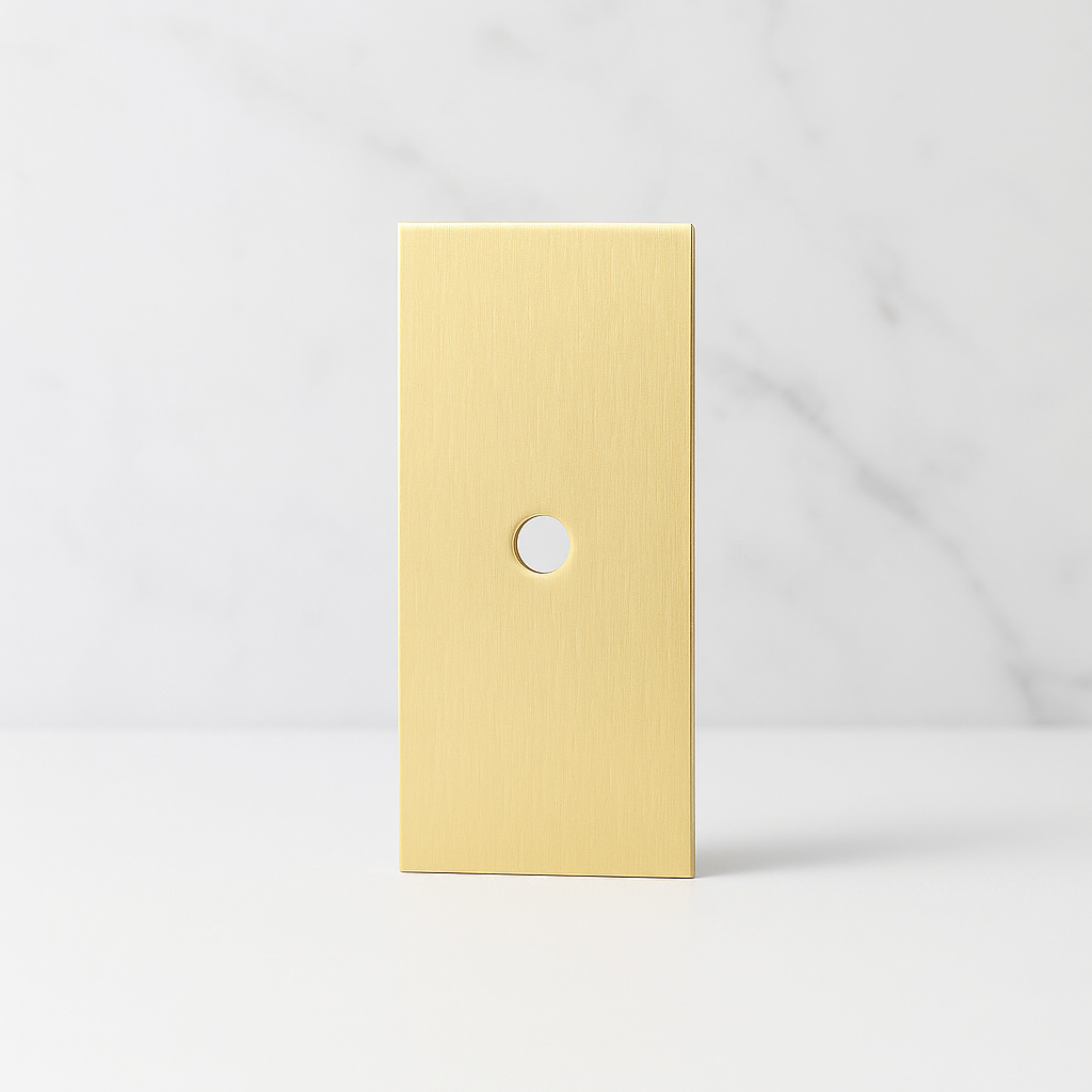 2.25" x 1" Brass Knob Backplate - Modern Rectangle