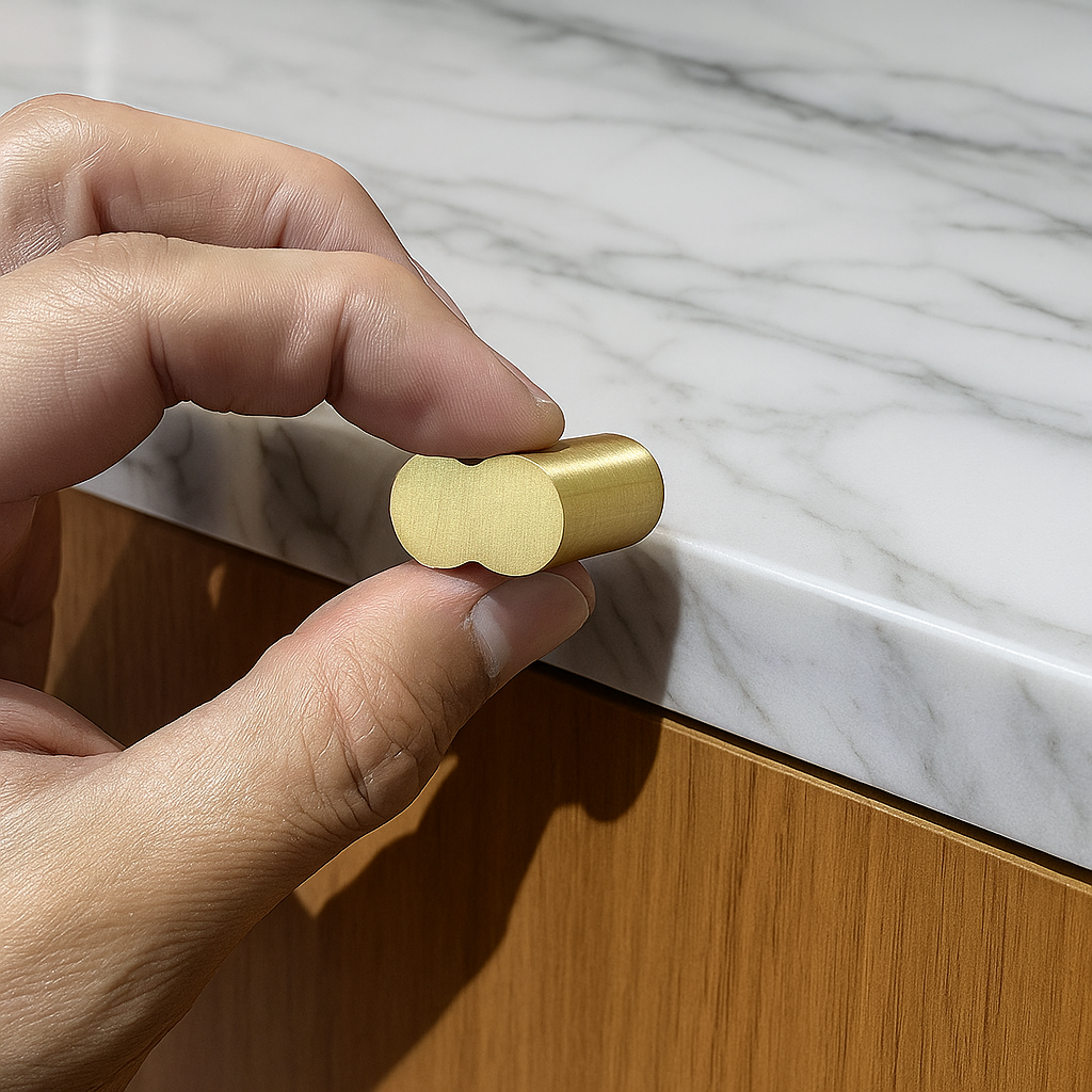 Twin Clover Modern Brass Cabinet Knob