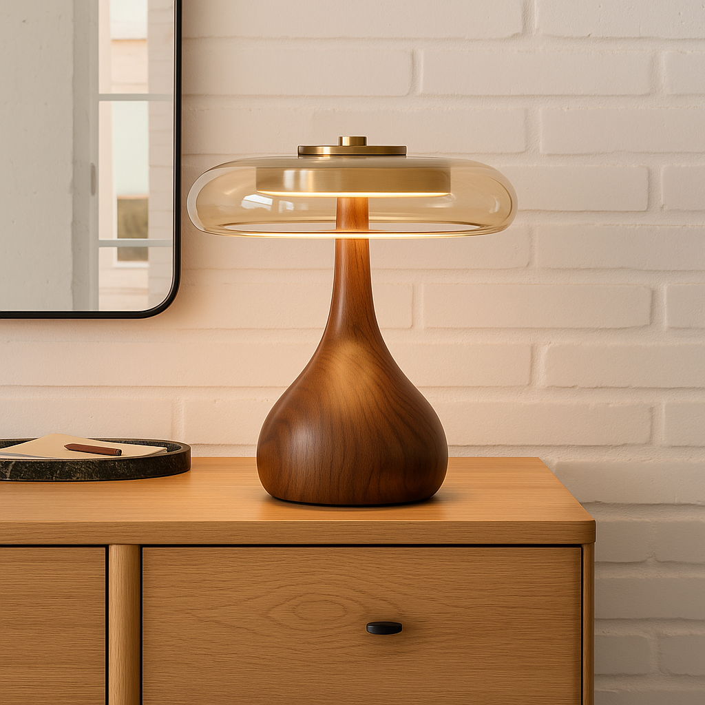 Franko Modern LED Wood Table Lamp - Dimmable