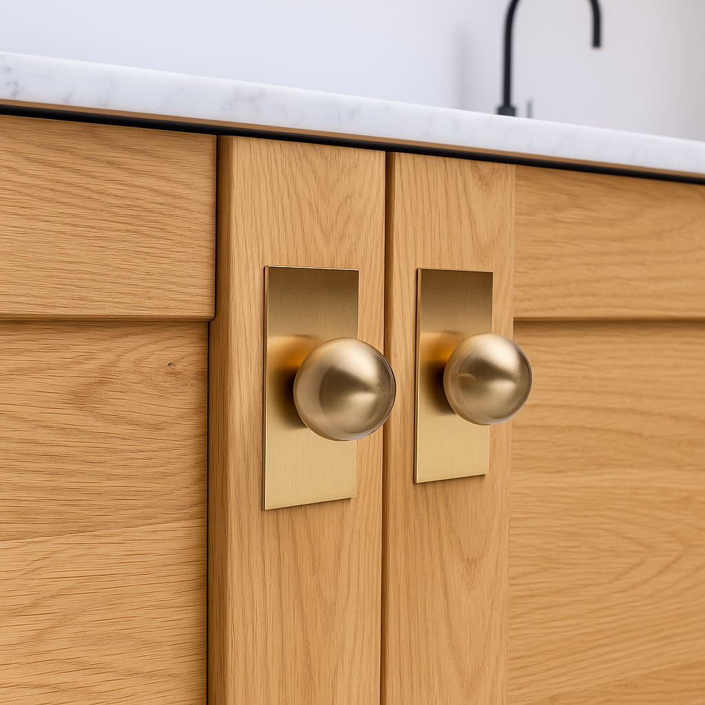 Walton Brass 3" Backplate with Large Knob