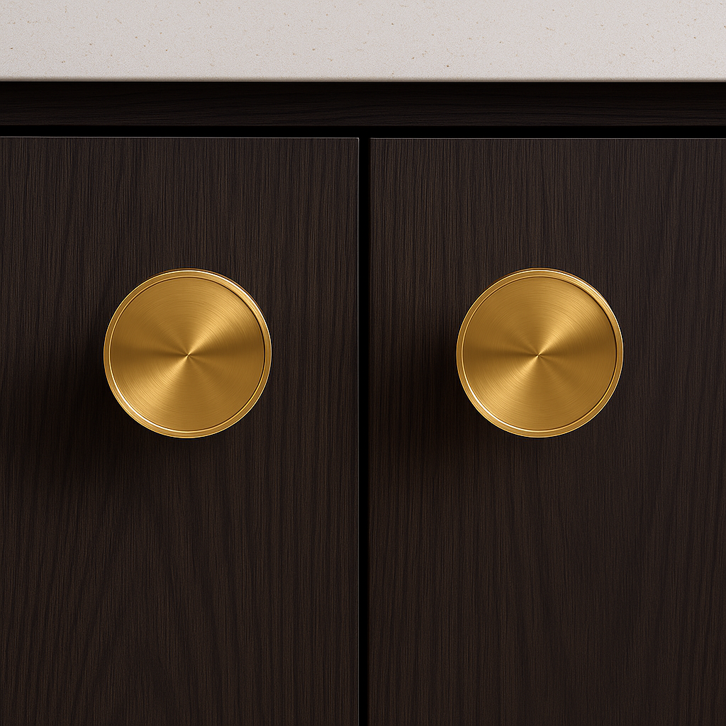 Florence Modern Solid Brass Round Kitchen Cabinet Hardware Knob
