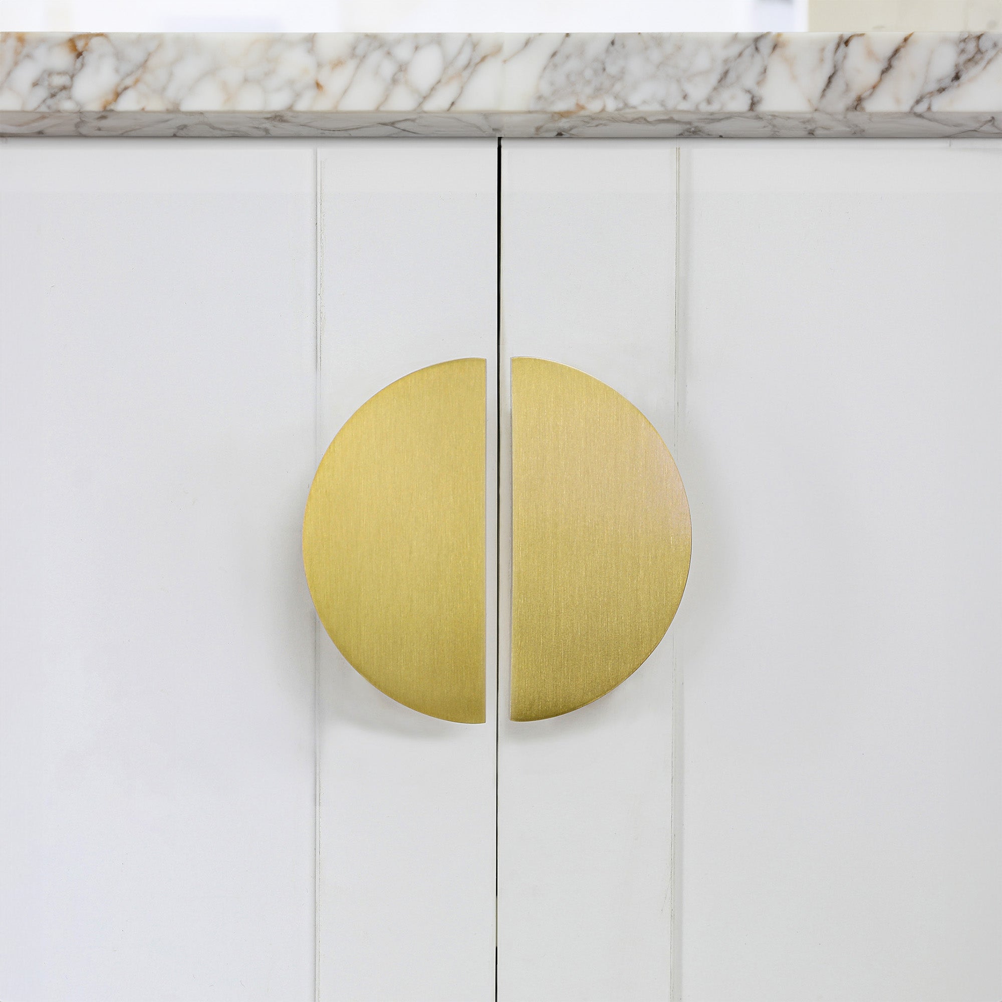 Half Moon Brass Mid-Century Modern Cabinet Pull (2 Pulls)