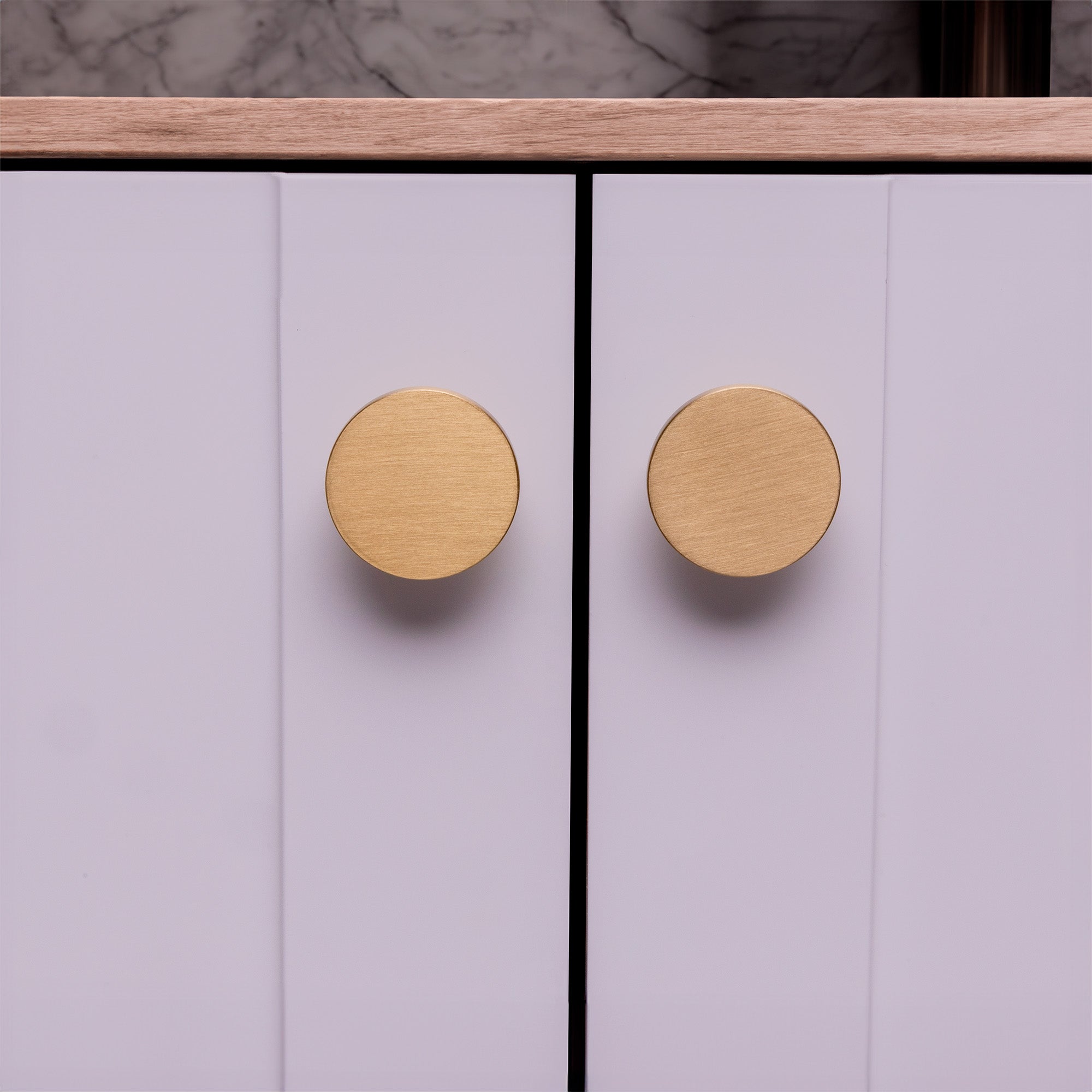 Hampton Brass Round Modern Cabinet & Drawer Knob 1.4 in