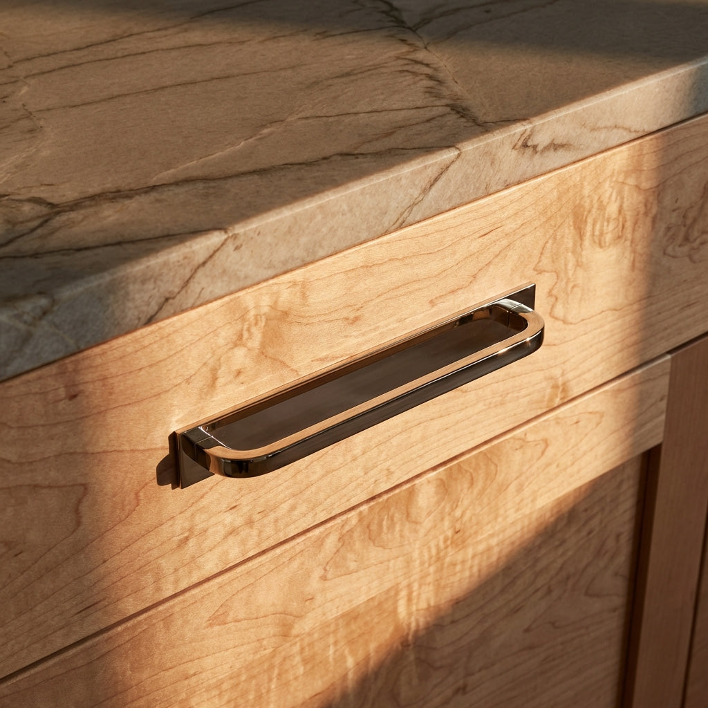 Oxford Polished Nickel Pull with Backplate - Modern