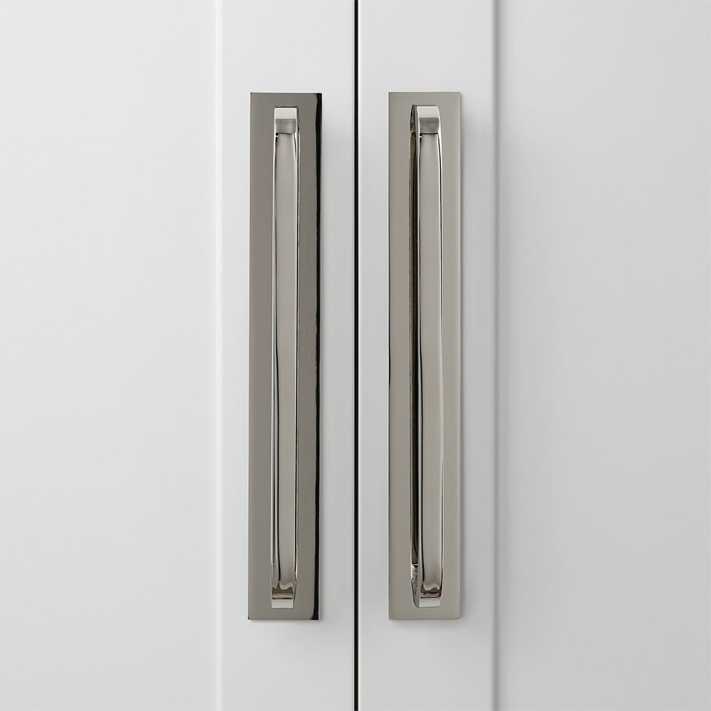 Oxford Polished Nickel Pull with Backplate - Modern