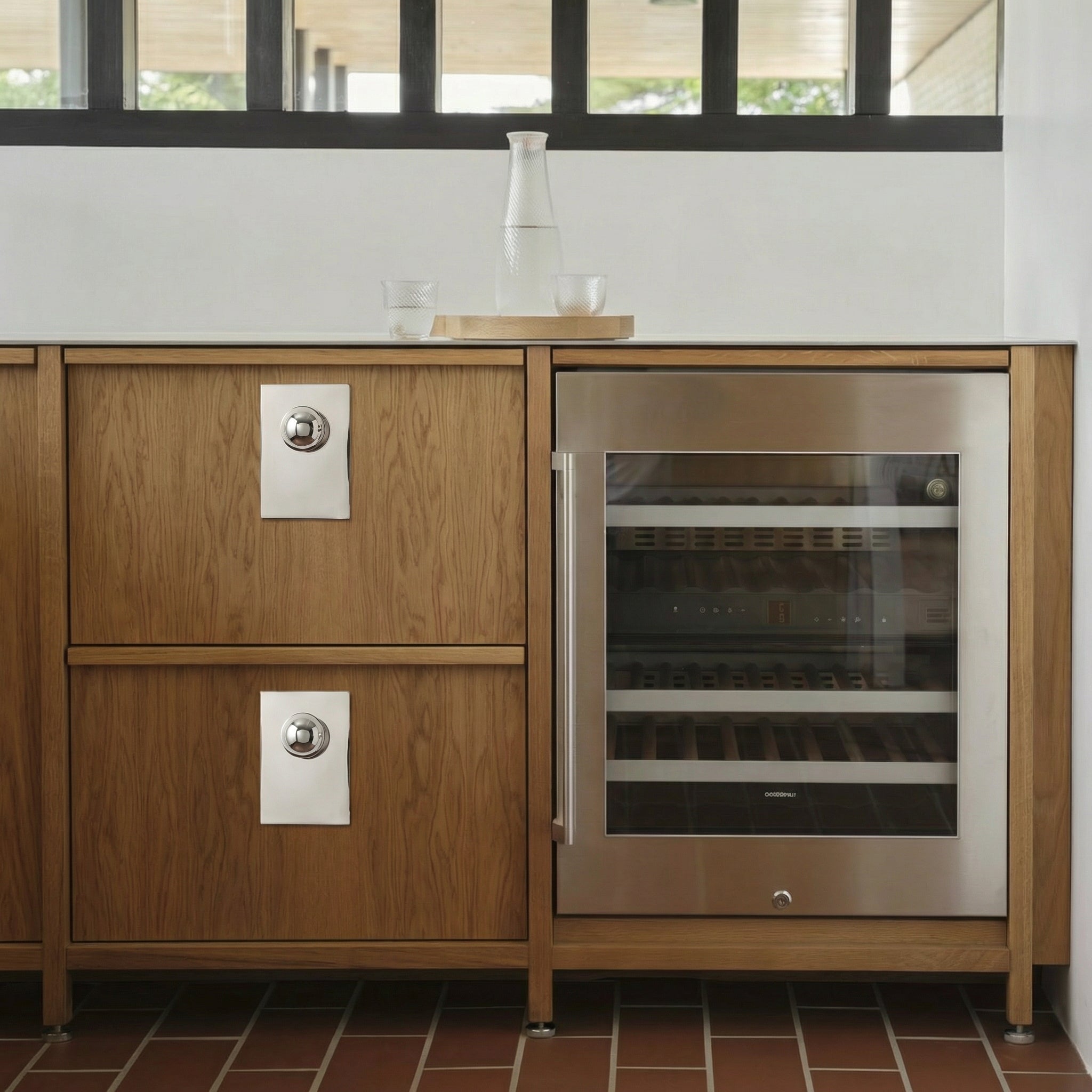 Estate Polished Nickel Brass Cabinet Ball With Backplate (2 Sets)