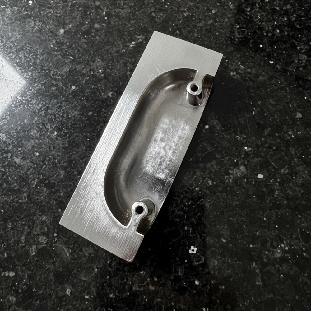 Modern Hammered Polished Nickel Cup Cabinet Pull