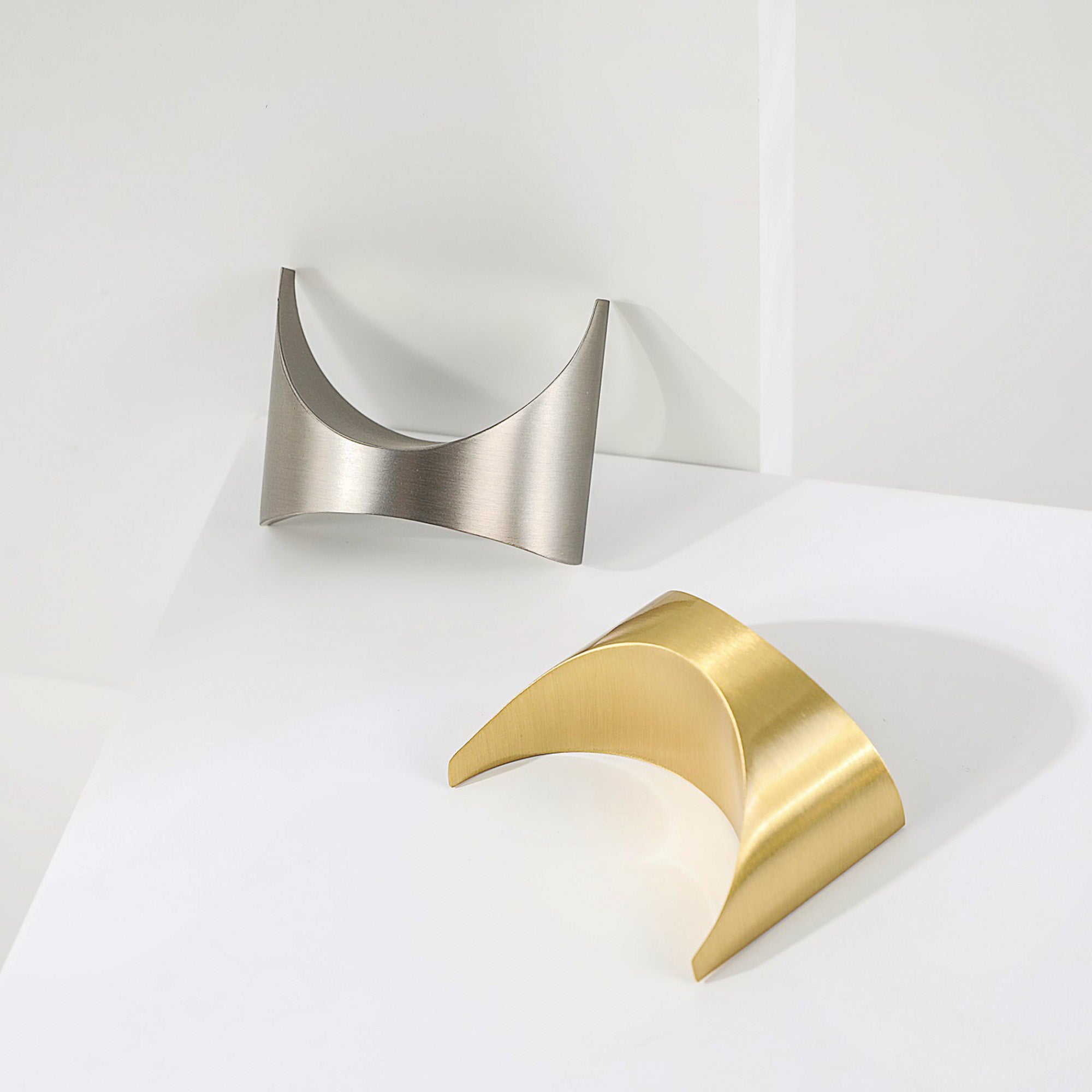 Brass Brasilia Style Mid Century Modern Drawer and Cabinet Pull