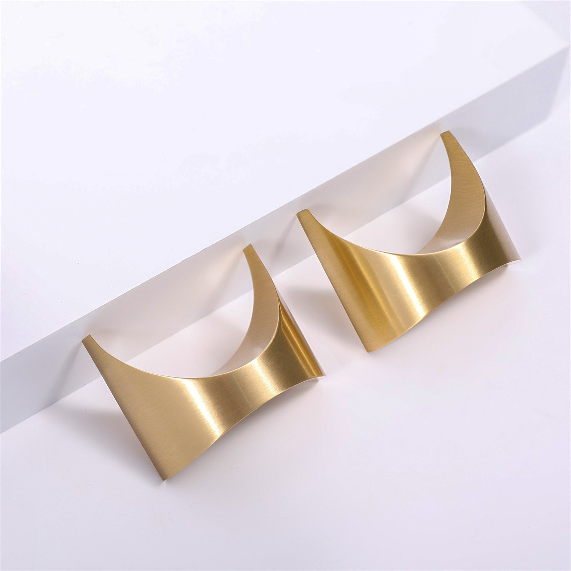 Brass Brasilia Style Mid Century Modern Drawer and Cabinet Pull