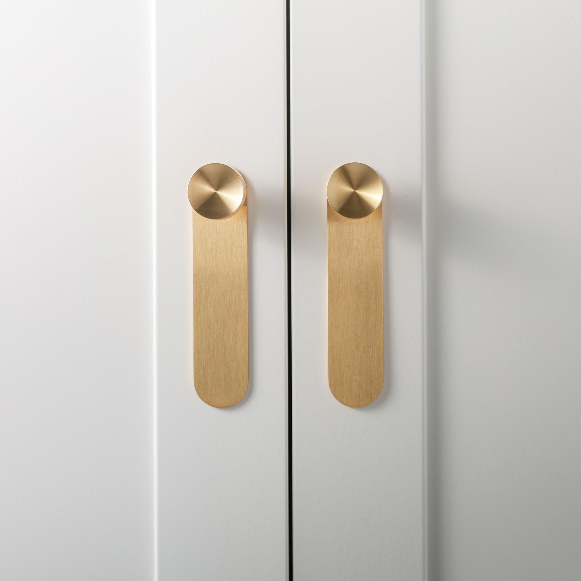 Mid-Century Brass Concave Knob with Large Backplate