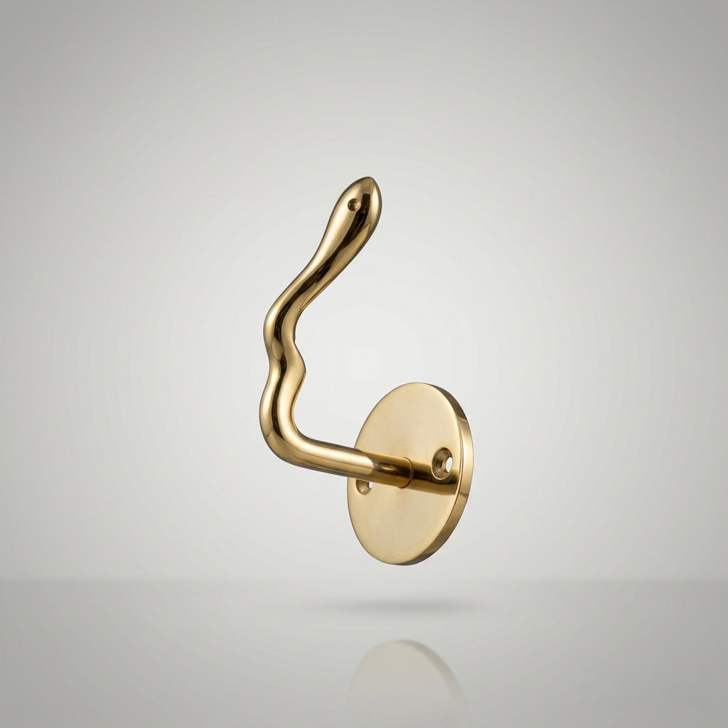 Serpent Brass Wall Hook