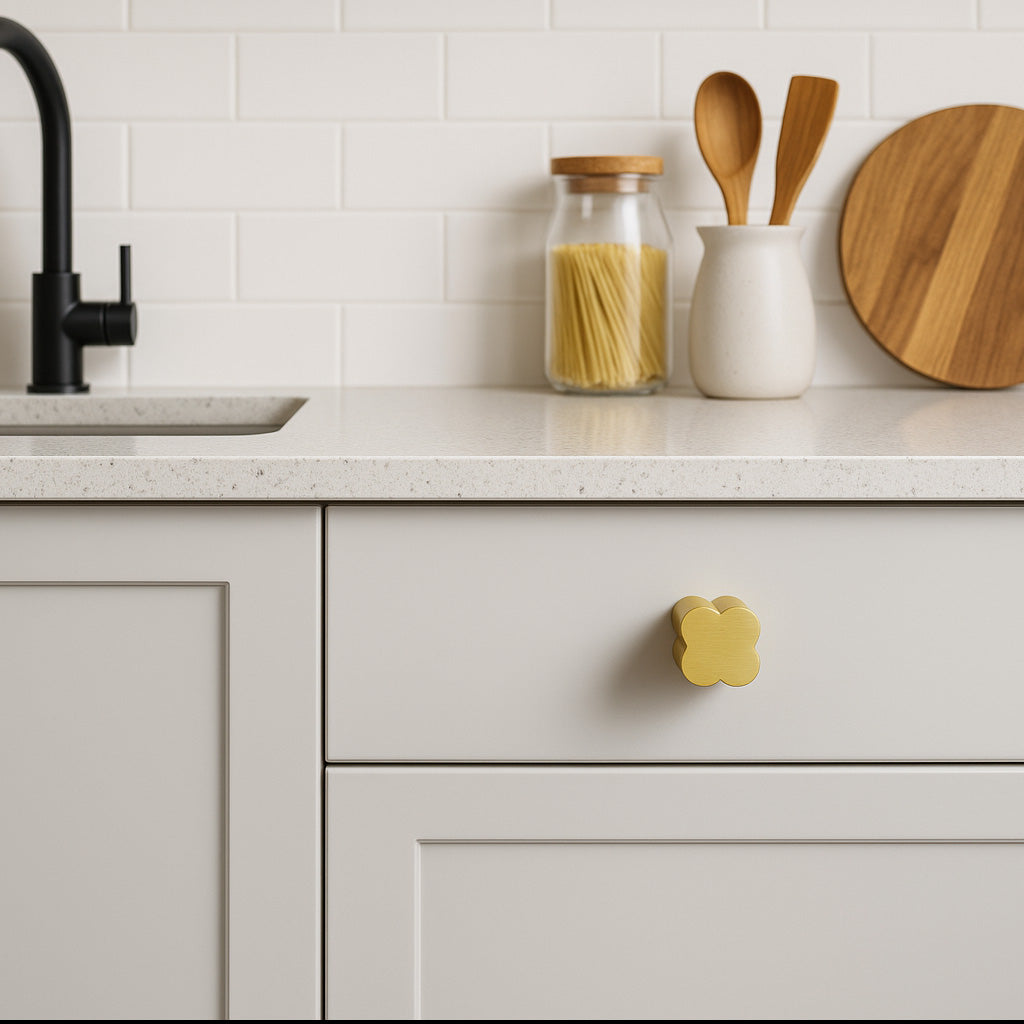 Clover Modern Brass Cabinet Knob