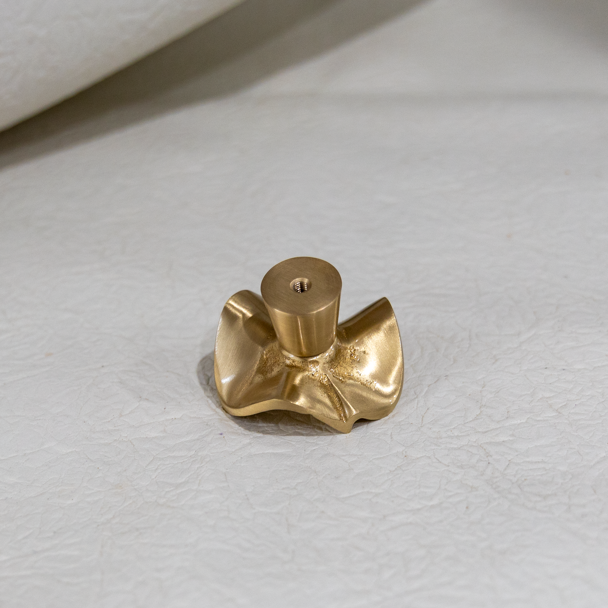 Wave Organic Brass Cabinet Knob