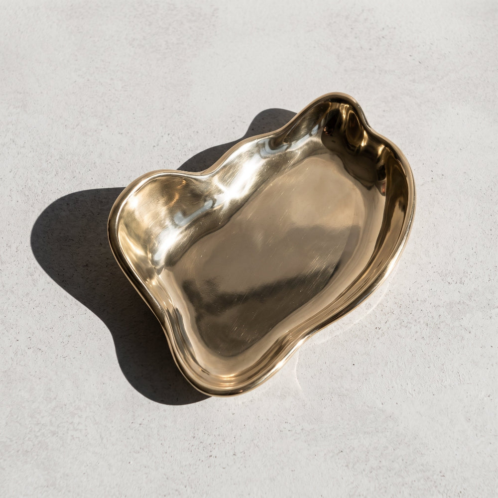 Crest Key and Jewelry Tray in Polished Solid Brass