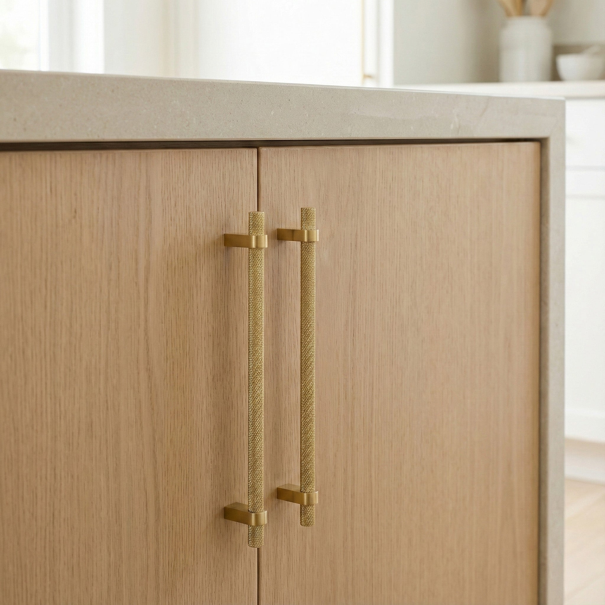 Vanderbilt Brass Knurled Cabinet Pull - Modern