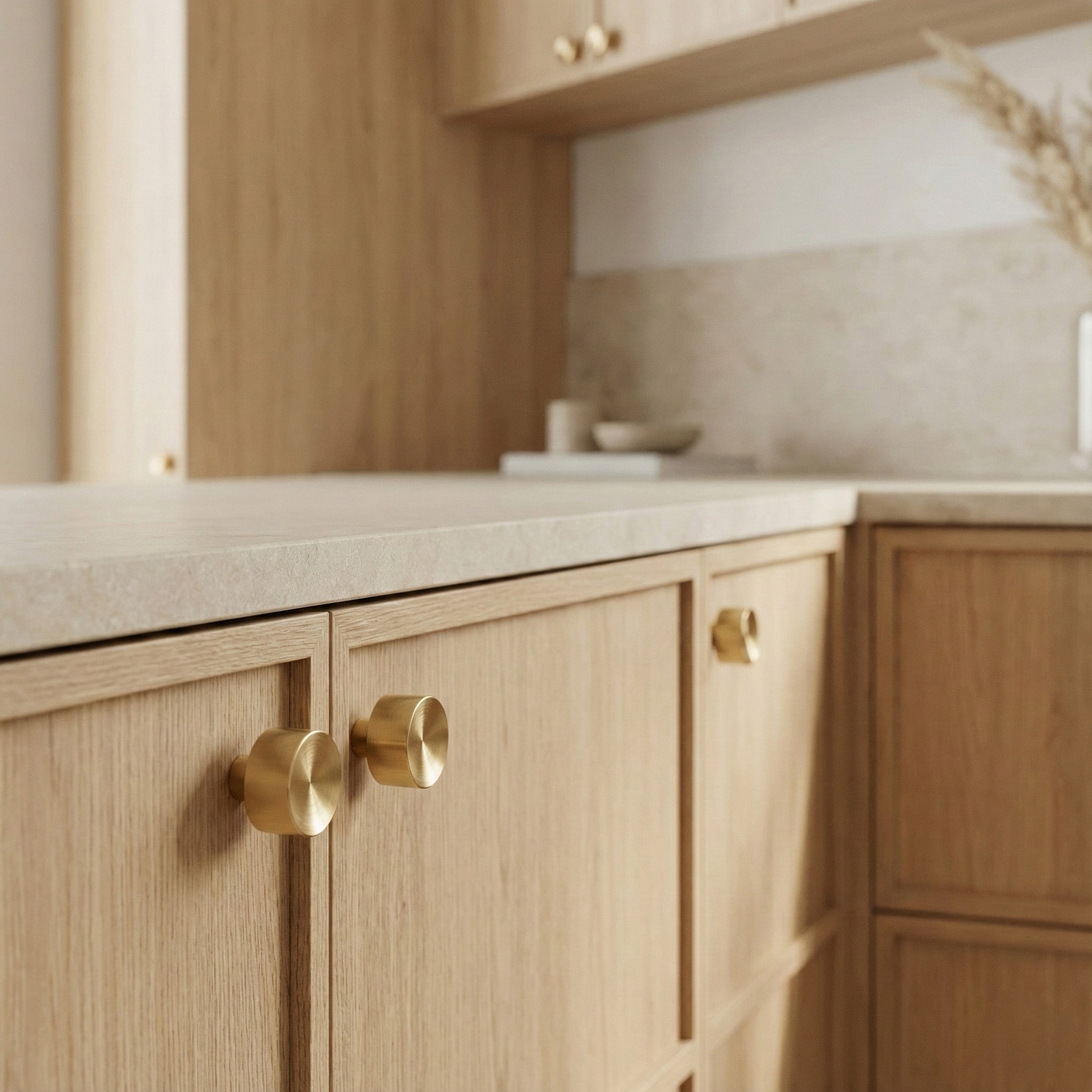 Solid Brass Concave Mid Century Modern Cabinet Knob