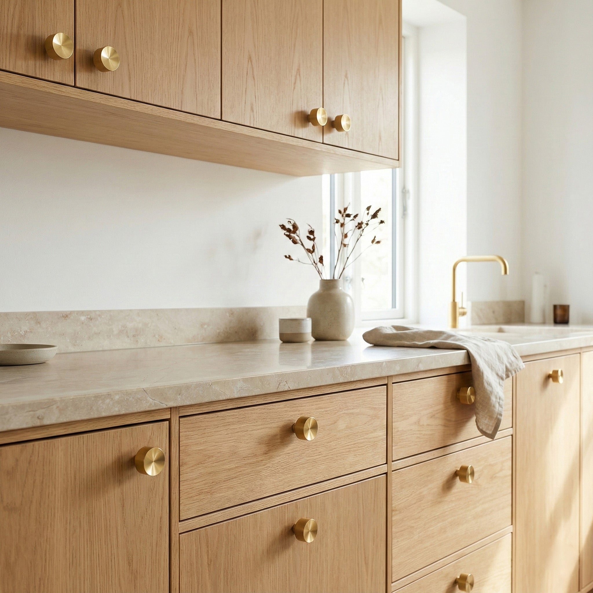 Solid Brass Concave Mid Century Modern Cabinet Knob