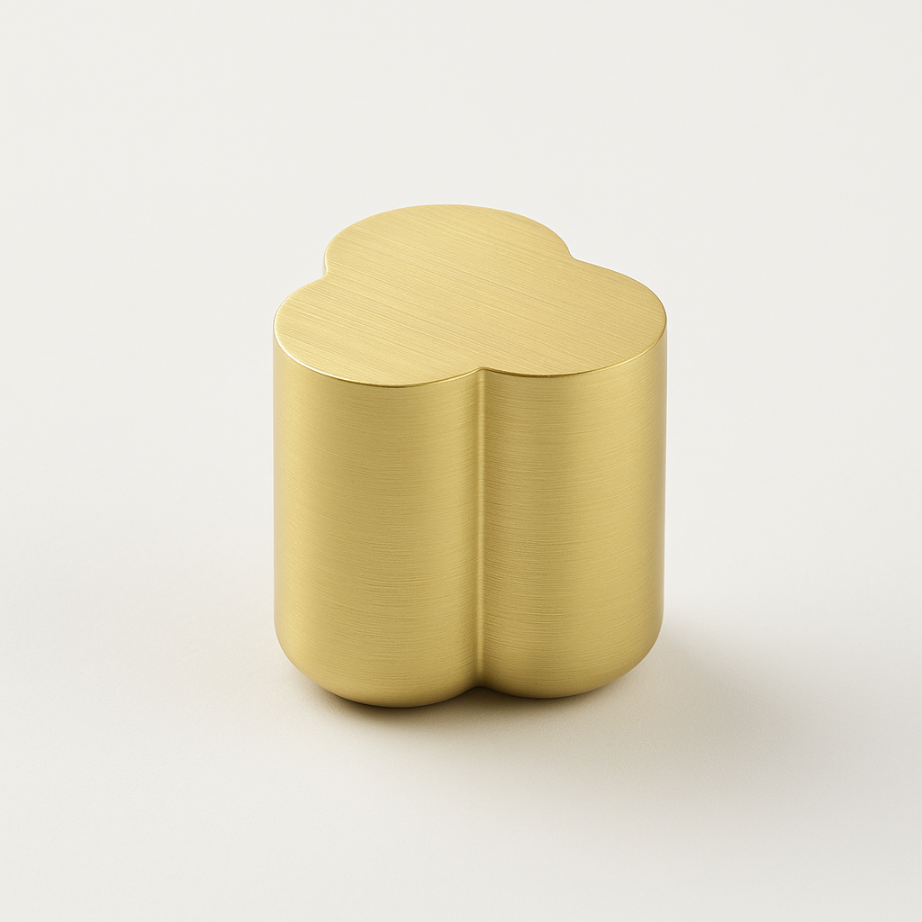Triple Clover Modern Brass Cabinet Knob