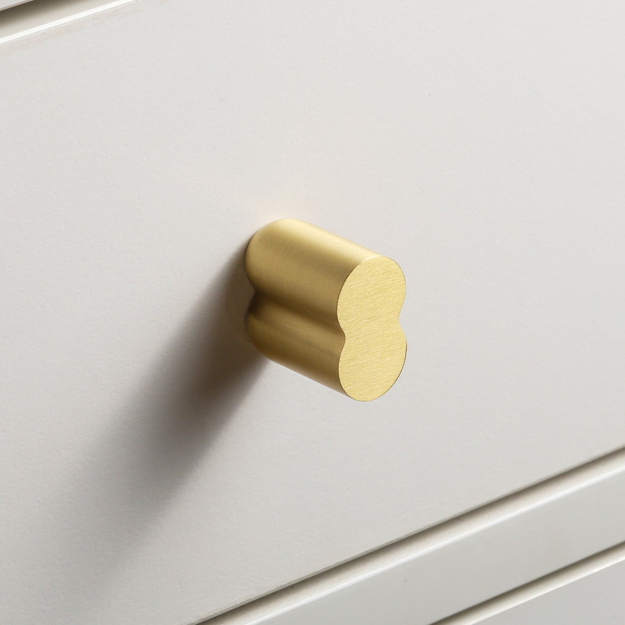 Twin Clover Modern Brass Cabinet Knob