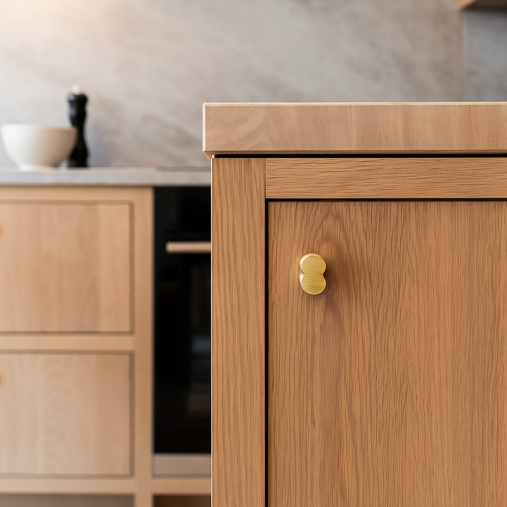 Twin Clover Modern Brass Cabinet Knob