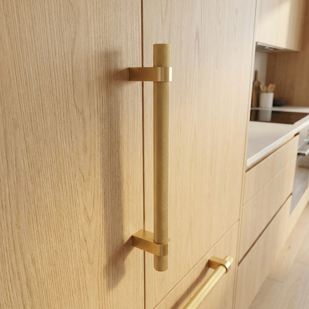 Vanderbilt Brass Appliance Pull Knurled for Integrated Panel Ready Appliances