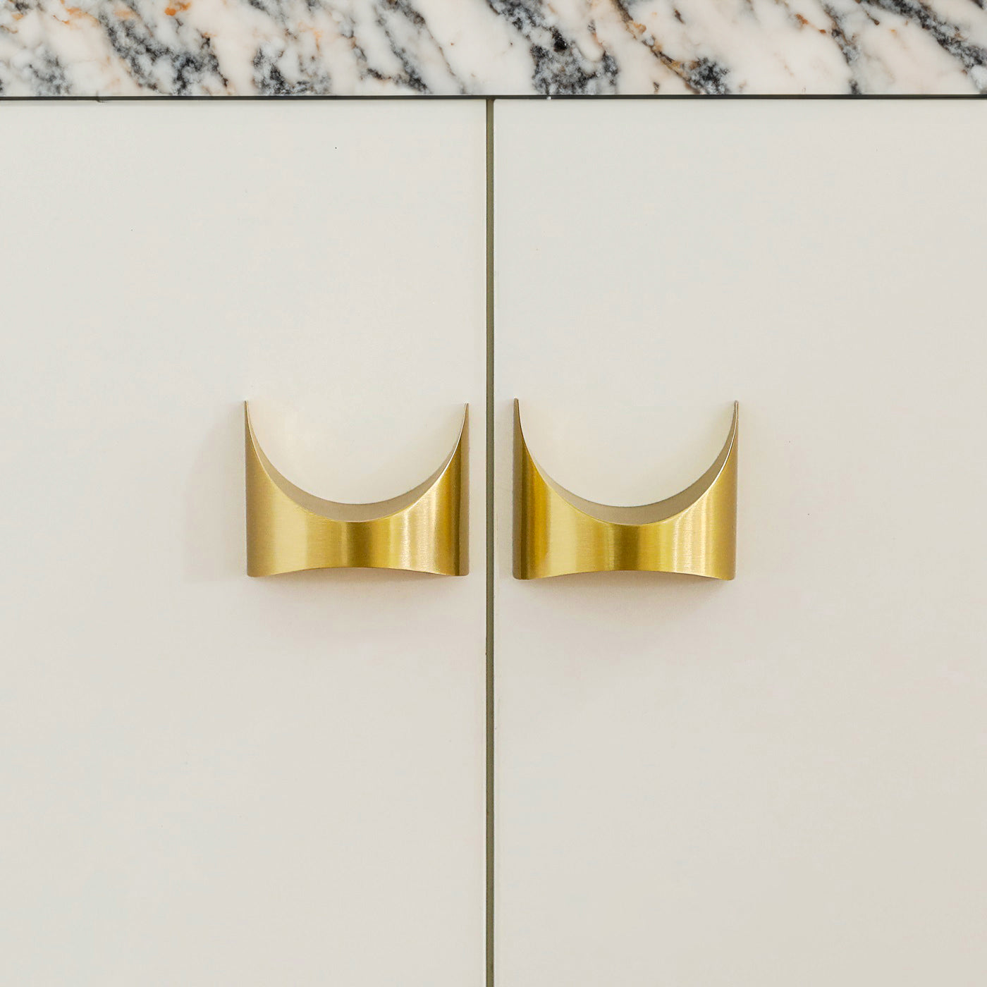 Brass Brasilia Style Mid Century Modern Drawer and Cabinet Pull