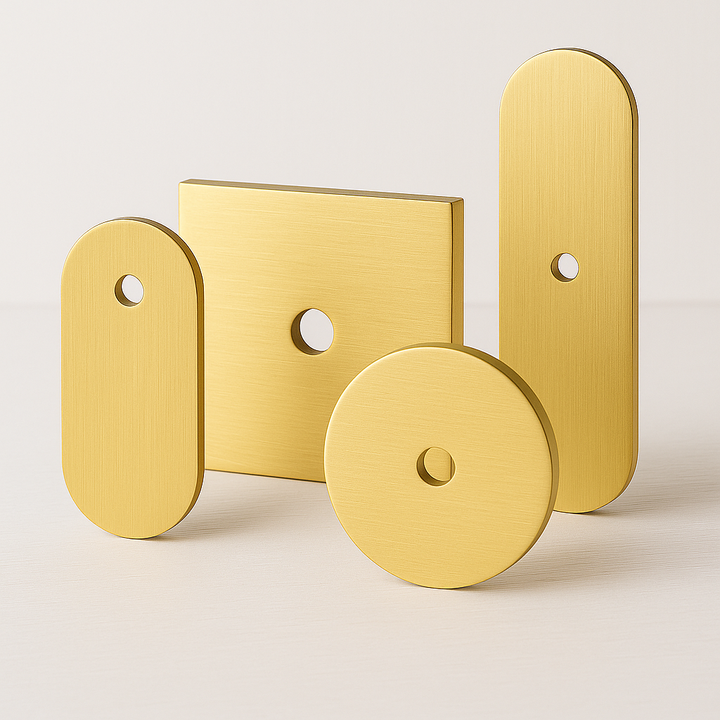Modern Brass Cabinet Knob Backplate