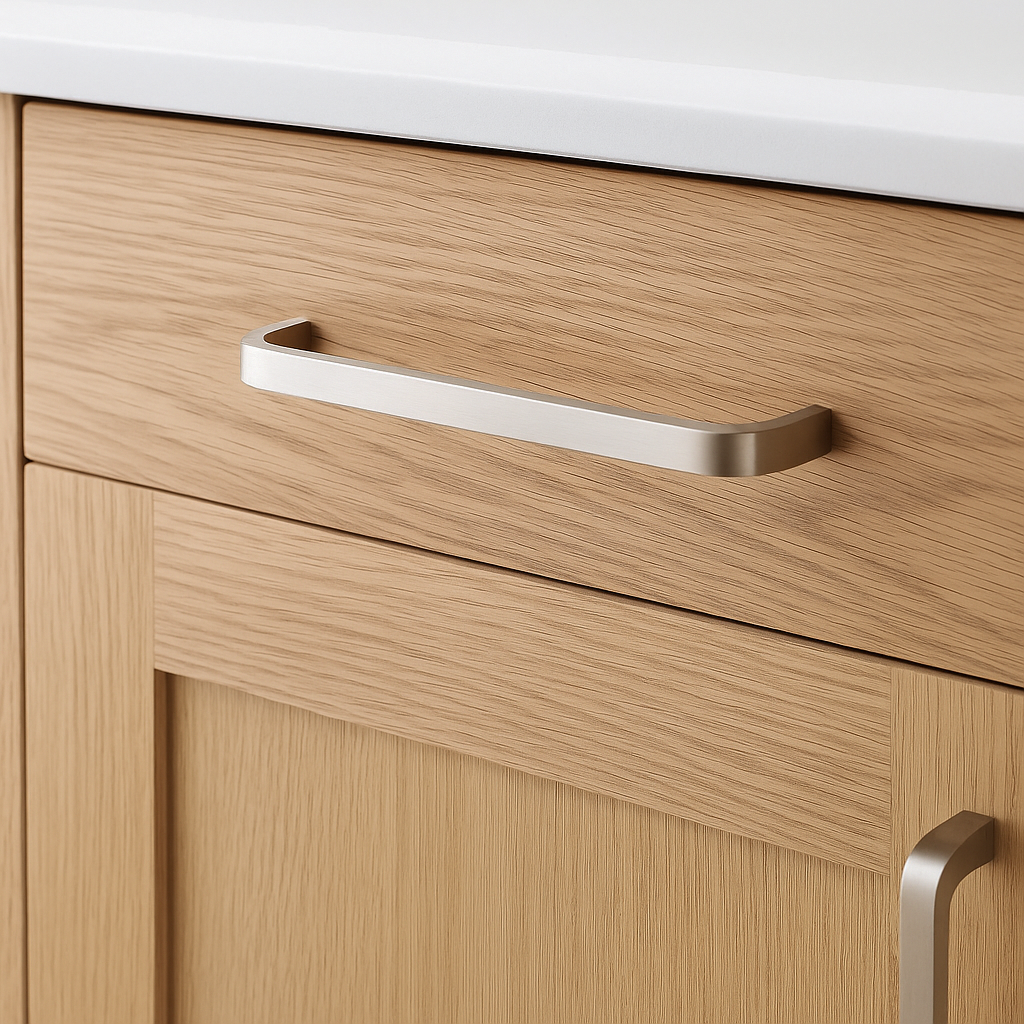 Mid Century Nickel Slim Bar Cabinet Pull