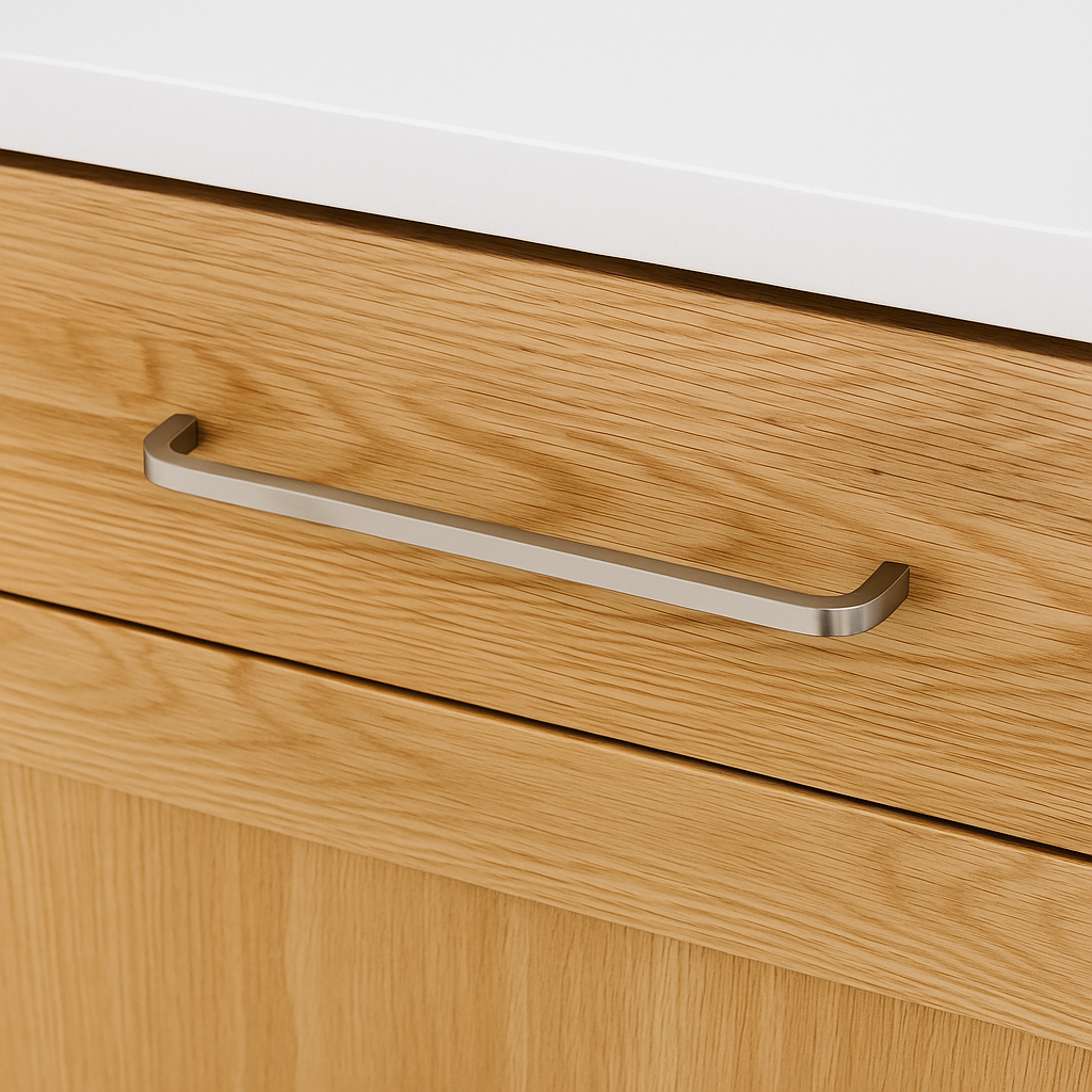 Mid Century Nickel Slim Bar Cabinet Pull