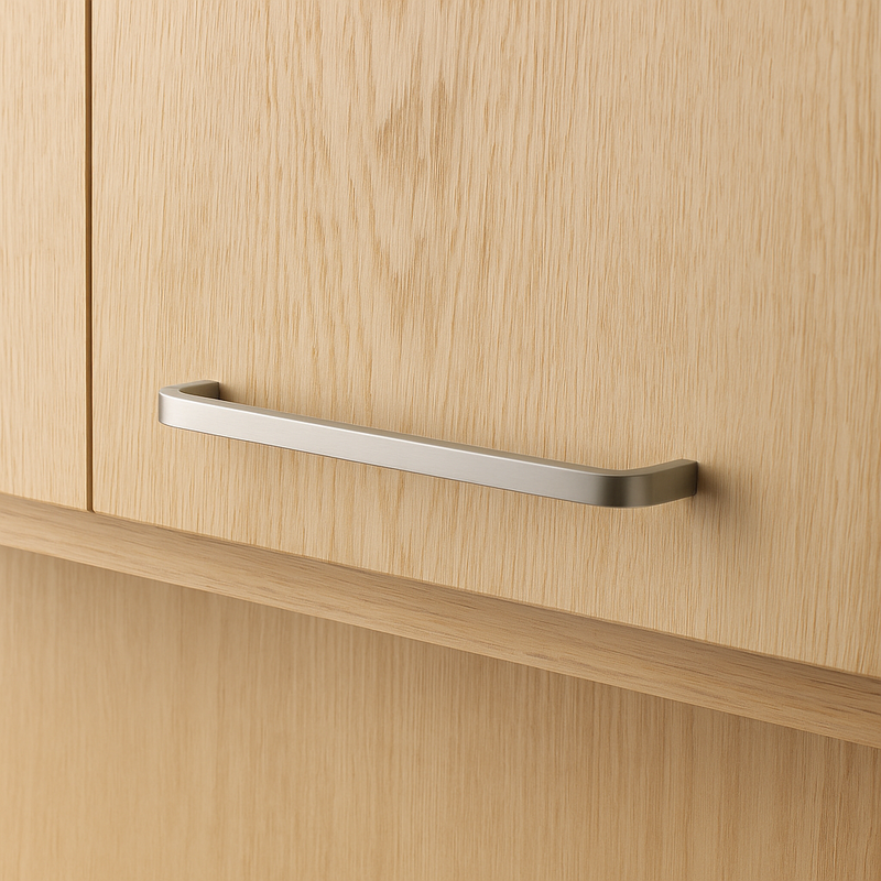 Mid Century Nickel Slim Bar Cabinet Pull