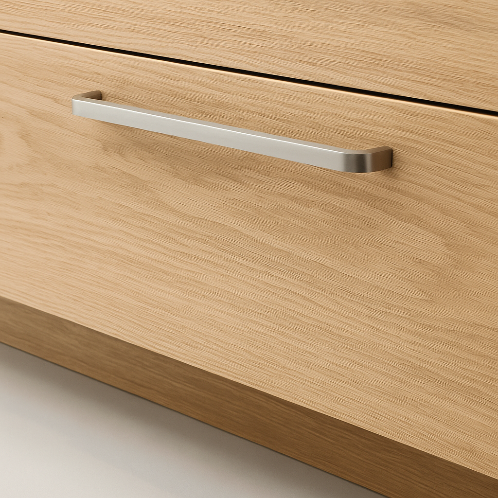 Mid Century Nickel Slim Bar Cabinet Pull