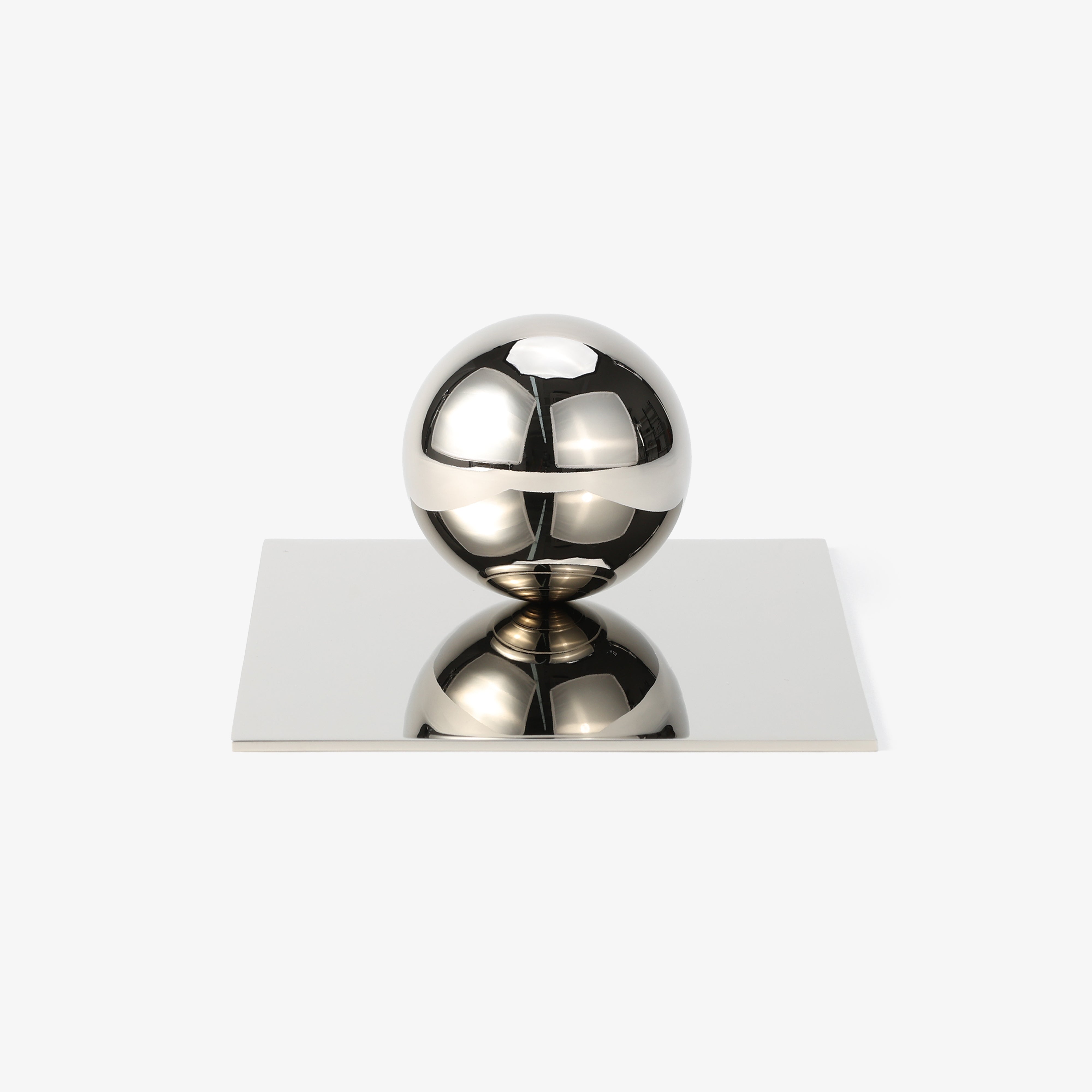 Estate Polished Nickel Brass Cabinet Ball With Backplate (2 Sets)