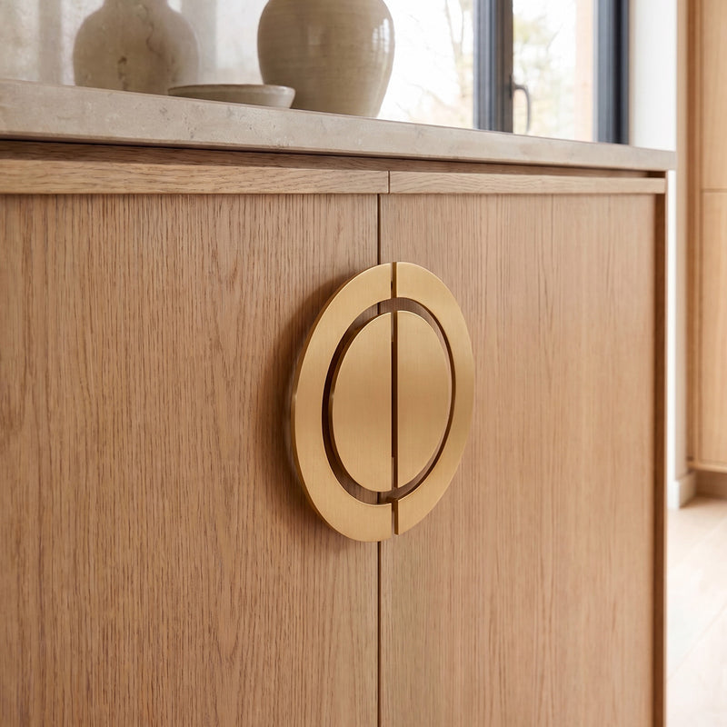 Brass Half Moon Semi Circle Cabinet Pulls (4 PULLS)
