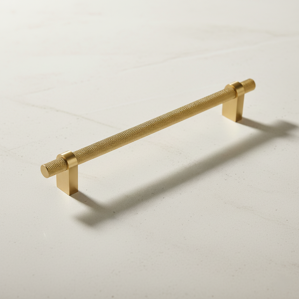 Vanderbilt Brass Knurled Cabinet Pull - Modern