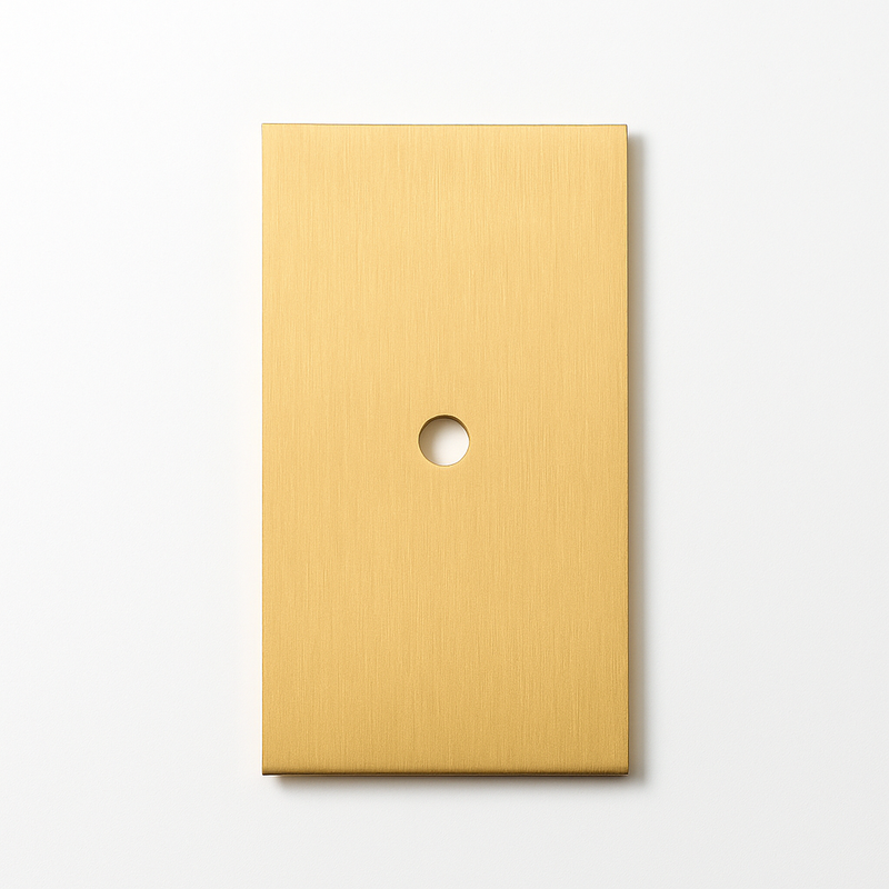 3" x 1.5" Brushed Brass Knob Backplate - Modern