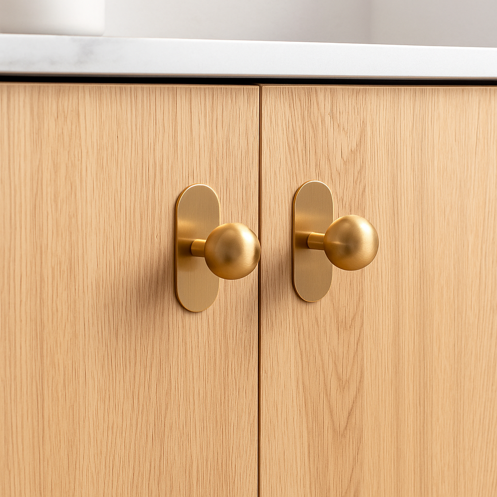 Bradford Brass Ball Knob with 2.25" Backplate