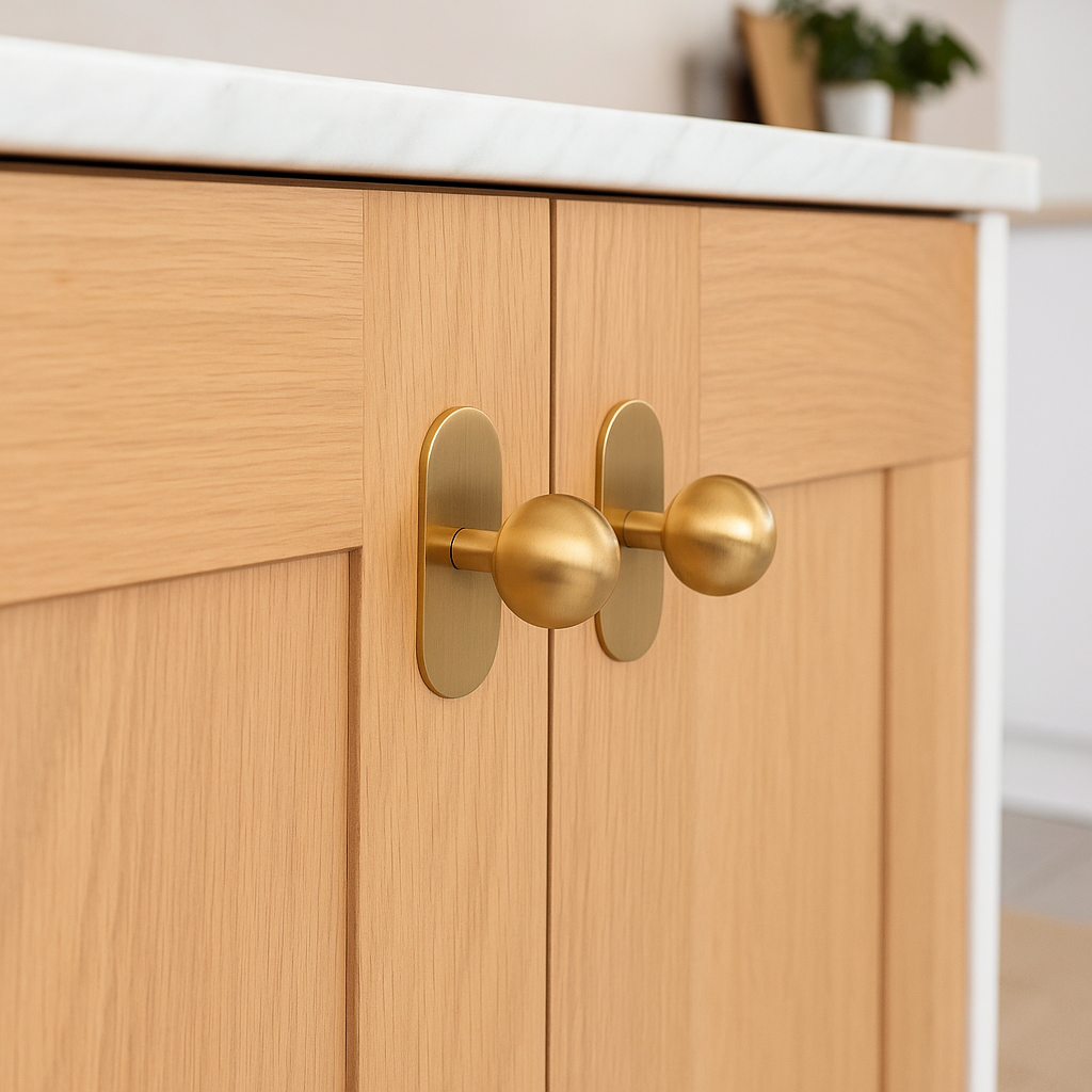Bradford Brass Ball Knob with 2.25" Backplate