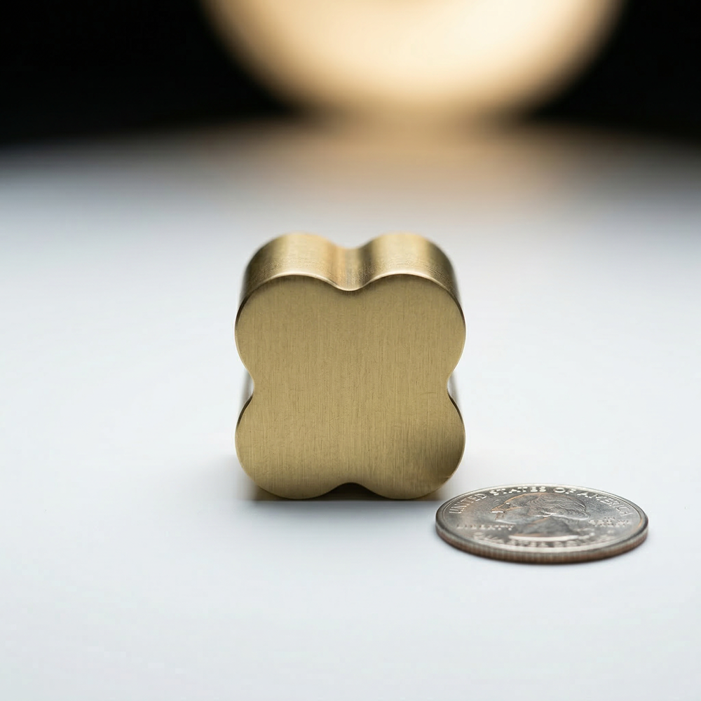 Clover Modern Brass Cabinet Knob